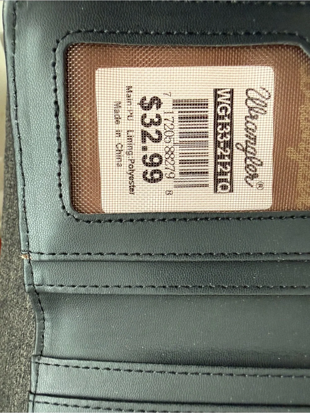 Wrangler Turquoise and Black Cowhide Print Zip Wallet